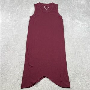 Frank & Eileen XS 100% Cotton Sleeveless Burgundy Red Dress FLAW